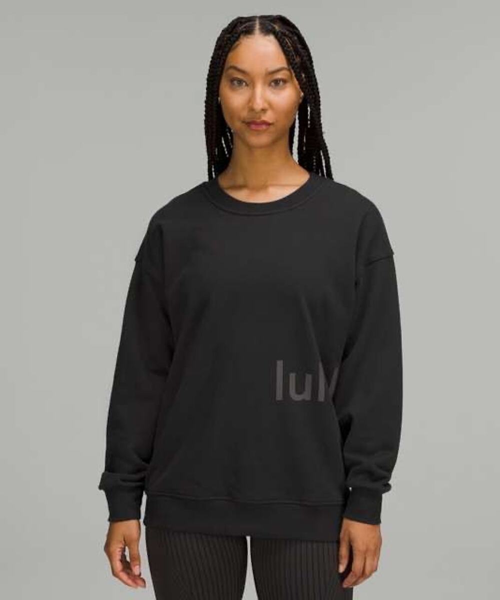 Lululemon Perfectly Oversized Graphic Crew Sweatshirt Black Size 4